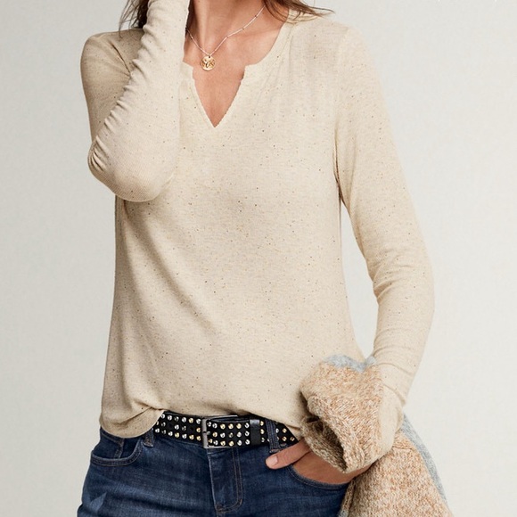 CAbi Oatmeal 4003 Long Sleeve Simple Tee - Picture 1 of 8